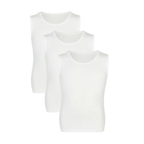 Boys Cotton Interlock Vest in white colour