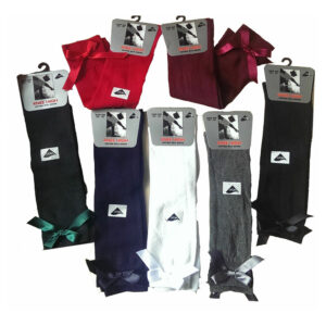 Kid’s Knee High Junior Girls School Socks with Bow