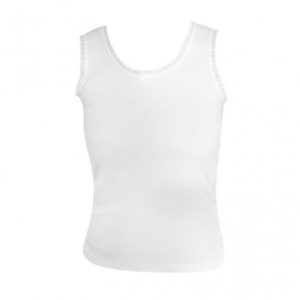 Girl’s Cotton Interlock Vest in White