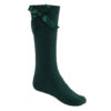 Plain Colors School Ankle Socks With Bow in bottle green