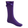 Plain Colors School Ankle Socks With Bow in purple