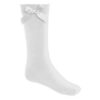 Plain Colors School Ankle Socks With Bow in white