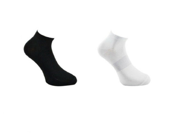 Men’s Executive Sport Socks, Arch Support Trainer Sock, in black and white