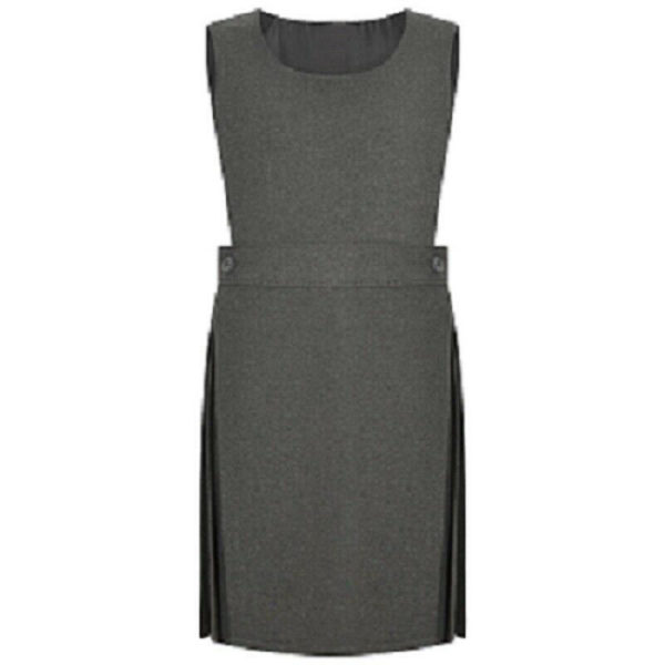 BIB PINAFORE SCHOOL UNIFORM DRESS,Grey