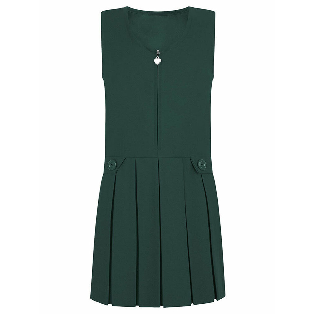 Bottle green pinafore school dress 2025