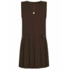 BOX PLEAT ZIP FRONT PINAFORE SCHOOL,Brown