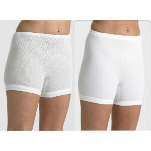 Ladies 100% Cotton Interlock Cuff Leg Panties in White