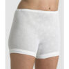 Ladies / Women 100% Cotton Interlock Cuff Leg Panties in mesh White