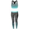 Ladies/Girls Vest & Legging Gym Wear Set Fitness Wear in aqua-blue
