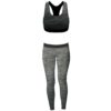 Ladies/Girls Vest & Legging Gym Wear Set Fitness Wear in black