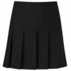 Girls Quality All Round Half Drop Pleat School Uniform Skirt In Black