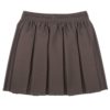 irls Premium Quality Box Pleat Elasticated Waist School Uniform Skirt in brown