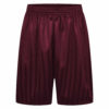 Boys/Girls/Adult Unisex Shadow Strip School PE Short With Drawstring in burgundy