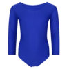 irls Kids Long Sleeve Sports Dance Ballet Gymnastics Bodysuit Leotard in blue