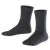 Girls & Boys Unisex Plain Cotton Mix School Ankle Socks in Grey