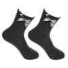 Girls Plain Cotton School Ankle Socks With Matching Bow in Grey