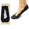 Ladies Girls Shoe Footie Invisible Thin Lace Liner Socks in black