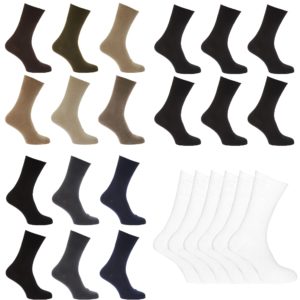 Men’s Diabetic Socks, Non Elasticated Soft Top Cotton Socks, Fit to UK Size 6-11