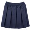 irls Premium Quality Box Pleat Elasticated Waist School Uniform Skirt in navy