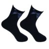Girls Plain Cotton School Ankle Socks With Matching Bow in Navy