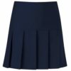 Girls Quality All Round Half Drop Pleat School Uniform Skirt In Navy