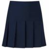 Girls Quality All Round Half Drop Pleat School Uniform Skirt In Navy
