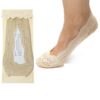 Ladies Girls Shoe Footie Invisible Thin Lace Liner Socks in skin