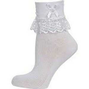 Pairs Girls Frilly Lace Ankle School Socks