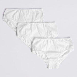 3/6/12 X Girls Soft Comfy 100% Cotton Briefs Knicker Pants in White (Made in UK)