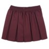 irls Premium Quality Box Pleat Elasticated Waist School Uniform Skirt in wine