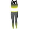 Ladies/Girls Vest & Legging Gym Wear Set Fitness Wear in yellow