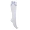 GINGHAM CHECK BOW WHITE ANKLE LENGTH SOCKS,Navy