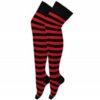 Ladies / Women Striped Over The Knee Socks in black/red