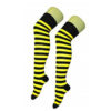 Ladies / Women Striped Over The Knee Socks in black/yellow