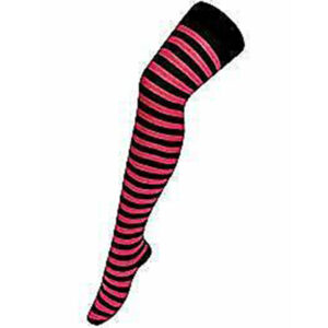 1/3/6 X Pairs Ladies / Women Striped Over The Knee Socks Fancy Dress Size 4-7