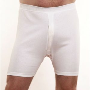 Men White Interlock 100% Cotton Trunks Shorts Underwear