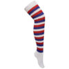 Ladies / Women Striped Over The Knee Socks in white-blue-red