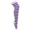 Ladies / Women Striped Over The Knee Socks in white-purple