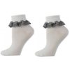 Girl,s Gingham Check Bow Ankle Socks navy