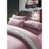 diamante teddy duvet set pink