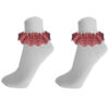 Girl,s Gingham Check Bow Ankle Socks red