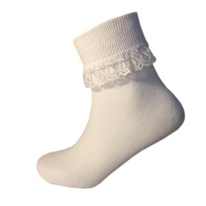 Girls Cotton Frilly Lace Top Ankle Socks