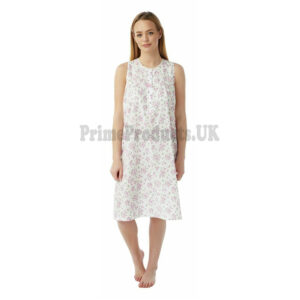 Ladies Marlon Floral Print Poly Cotton Sleeveless Nightdress