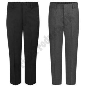 Boys Adjustable Waist School Uniform Slim Fit Trouser