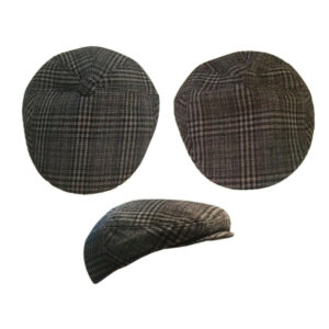 Men’s Check Mixed Wool Flat Cap Hat