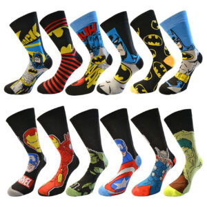 Men’s Official Batman & Marvel Character Novelty Socks