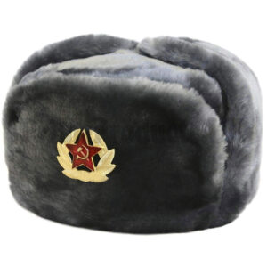 Men’s 100% Polyester Russian Hat with Badge