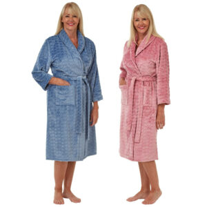 Ladies Marlon Soft Heart Embossed Full Sleeve Night Gown