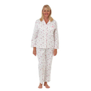 Ladies Marlon Floral Print 100% Brushed Cotton Pyjamas