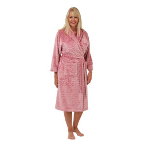 Ladies Marlon Soft Heart Embossed Full Sleeve Night Gown